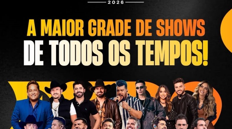 Expo Prudente 2026 anuncia grade completa de shows para celebrar aniversário da cidade