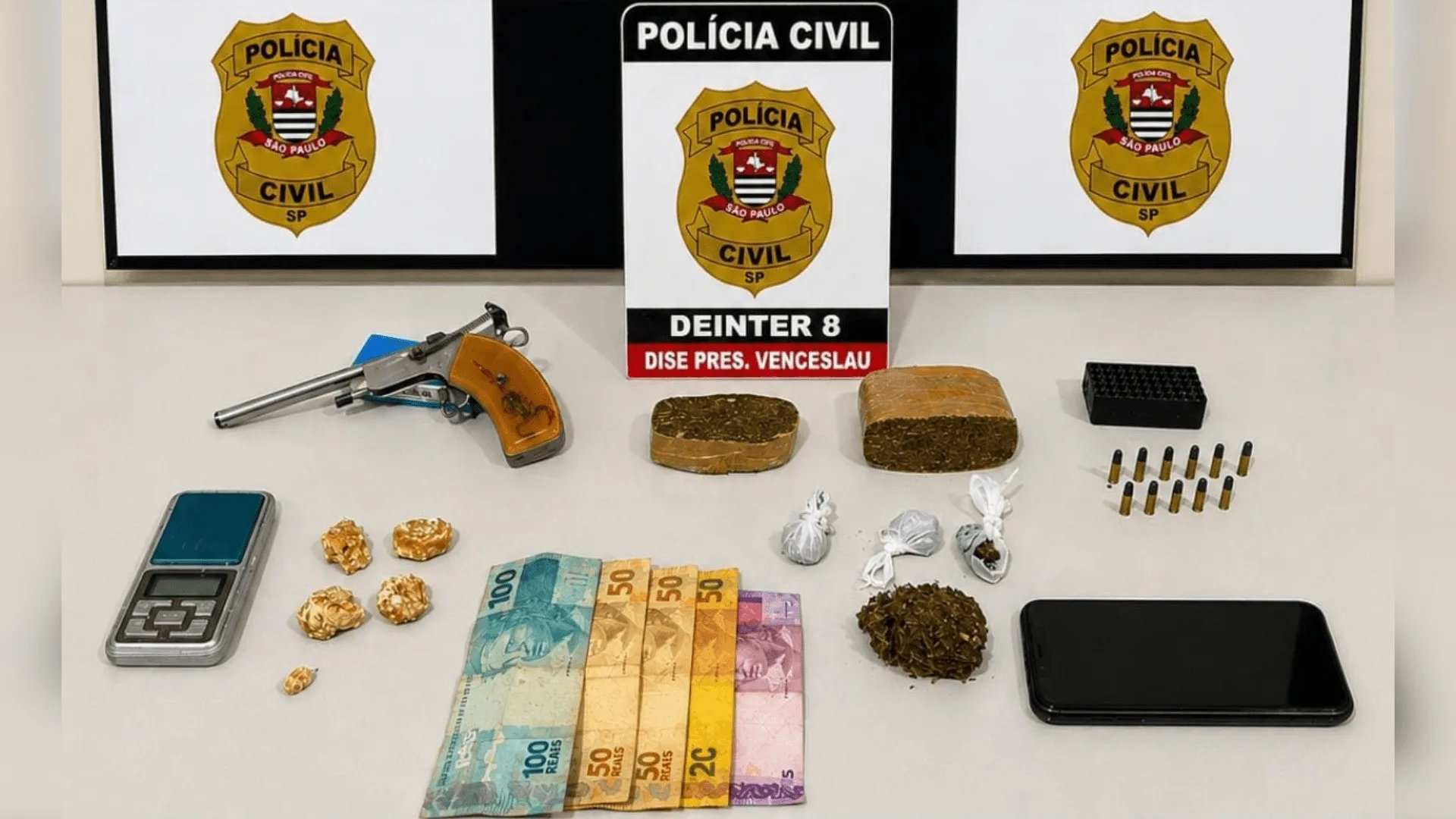 Homem de 30 anos é preso por tráfico de drogas e porte de arma em Presidente Epitácio