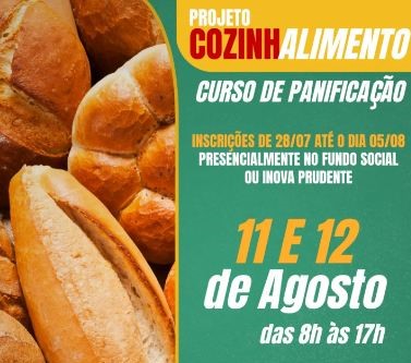 Fundo Social abre inscrições para curso gratuito de Panificação em Prudente