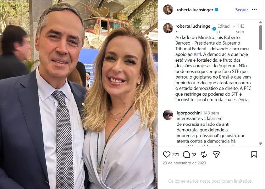 Lobista Roberta Luchsinger publicou fotos com Lula, ministros do STF e integrantes do governo