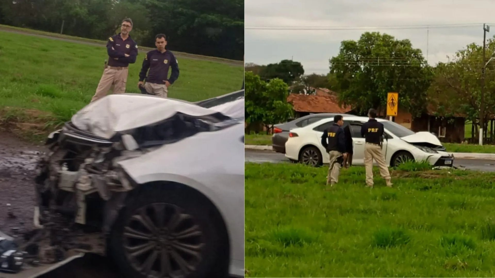 Carro e picape colidem em alça de acesso de Presidente Epitácio sem deixar feridos