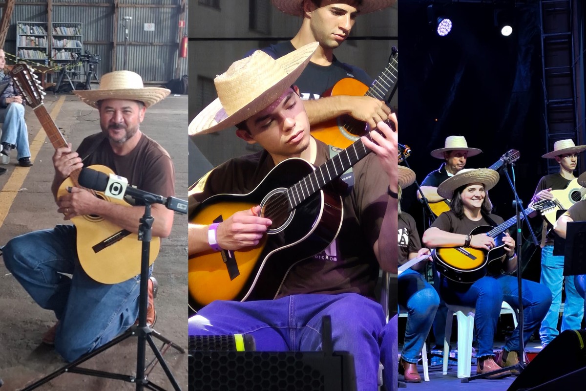 Canhotos adaptam instrumentos e aprendem viola em projeto de cultura caipira em Presidente Prudente