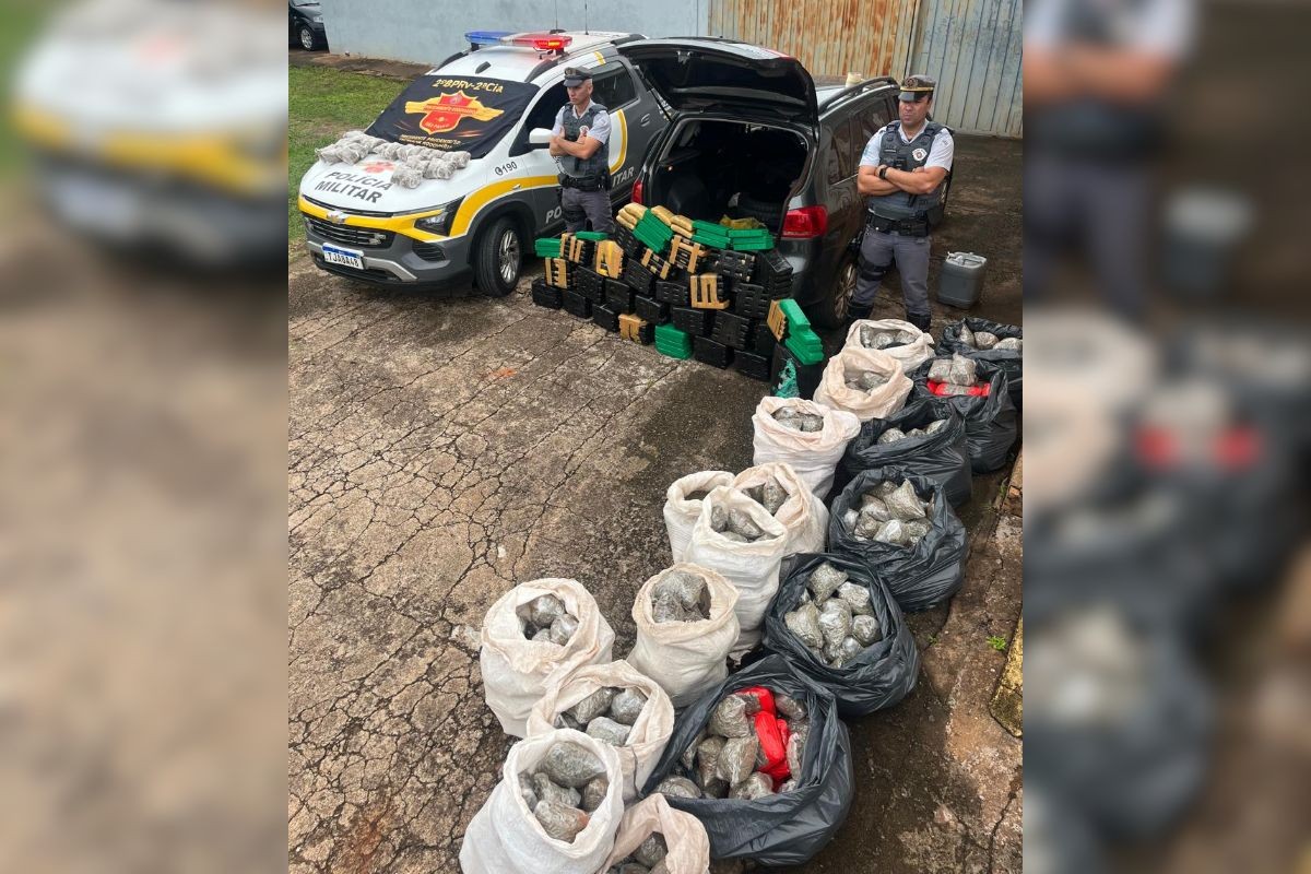 Motorista é preso com 426 kg de drogas na SP-563, em Mirante do Paranapanema