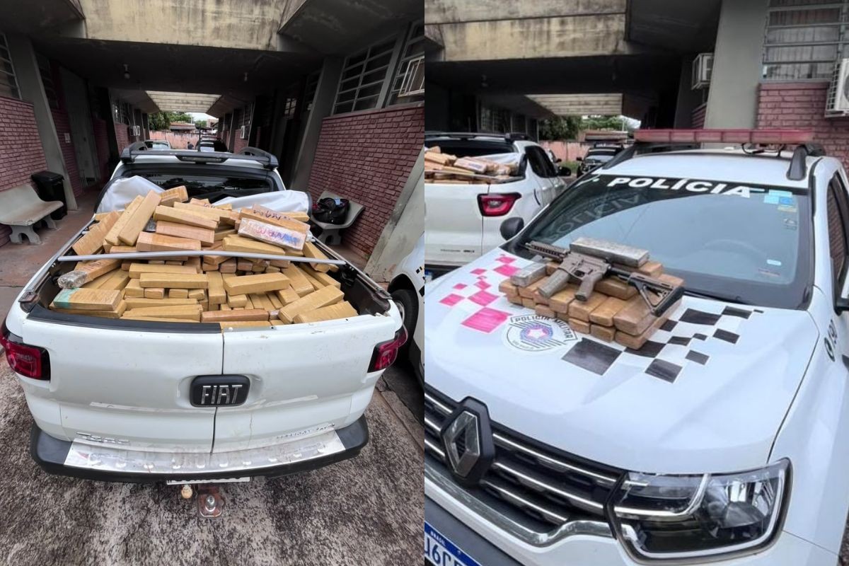 Motorista é preso com 641 kg de maconha e fuzil em Teodoro Sampaio