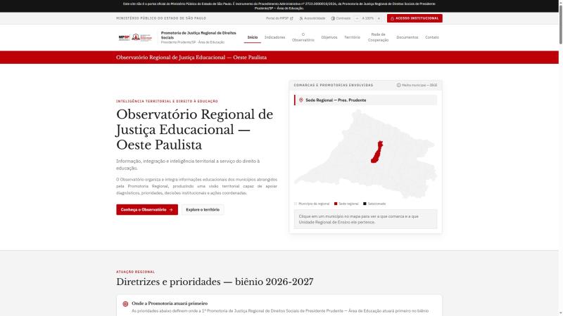Observatório on-line reúne dados da educação pública de 75 municípios do Oeste Paulista