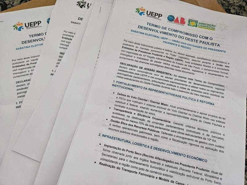 Doze candidatos a deputado assinam termo por agenda regional no oeste paulista