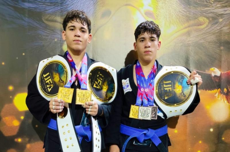 Gêmeos Yuri e Ygor Barros ganham três cinturões e cinco medalhas no JJFA em Belo Horizonte