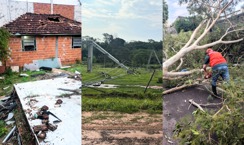 Tempestade com granizo deixa oito desalojados em Martinópolis e causa estragos em Presidente Prudente