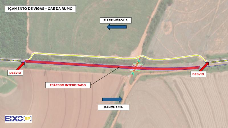 Içamento de vigas altera tráfego na SP-284 em Martinópolis nesta terça e quarta