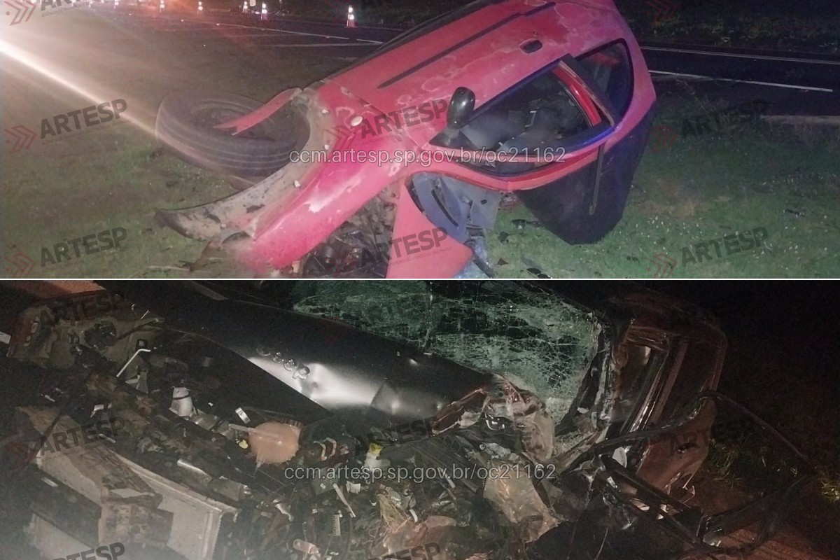 Acidente entre utilitário, carro e moto mata uma pessoa na SP-294 em Parapuã