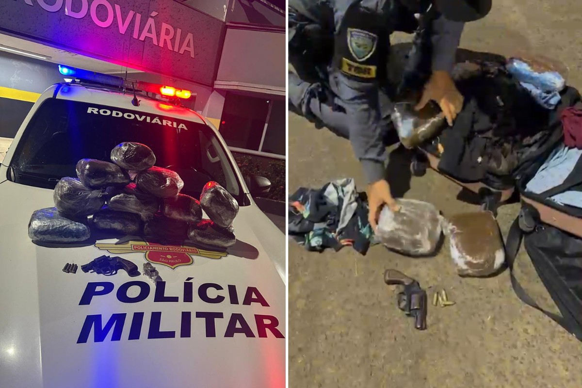 Passageiro é preso com drogas e revólver em ônibus na Rodovia Raposo Tavares em Rancharia