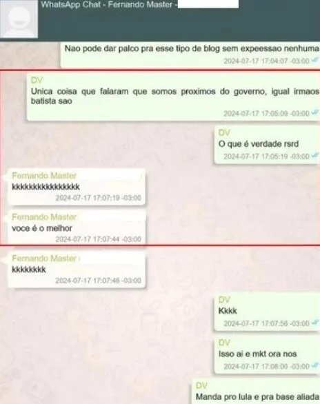 Mensagens mostram Vorcaro comparando proximidade do Banco Master com governo Lula à dos irmãos Batista