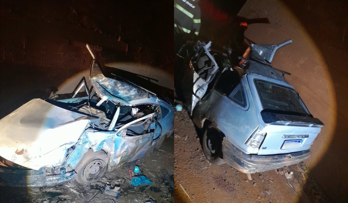 Acidente mata homem de 34 anos e deixa jovem de 20 gravemente ferido na SP-613 em Teodoro Sampaio