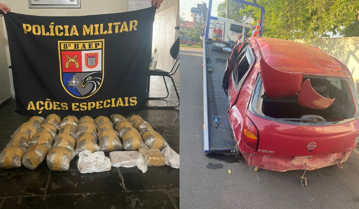 Casal é preso com 15,5 kg de drogas após capotar carro em rodovia de Presidente Venceslau