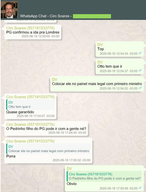 Mensagens da PF apontam que Vorcaro pagou viagem do filho de Gonet a Londres