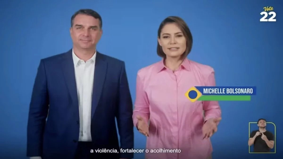 Michelle Bolsonaro estreia na TV na propaganda eleitoral de Flávio Bolsonaro