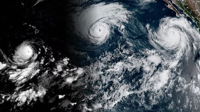 Pacífico tem três furacões simultâneos favorecidos por Super El Niño