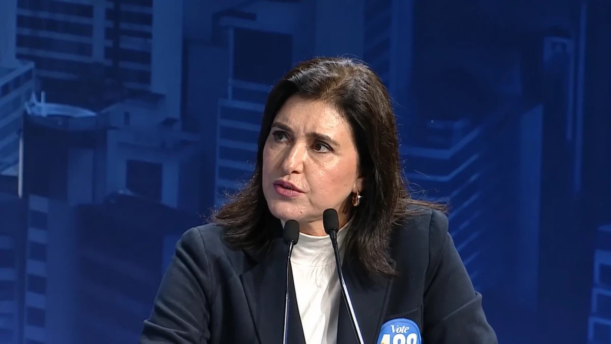 Tebet diz em debate que classe política precisa 'roubar menos' e é rebatida por Derrite
