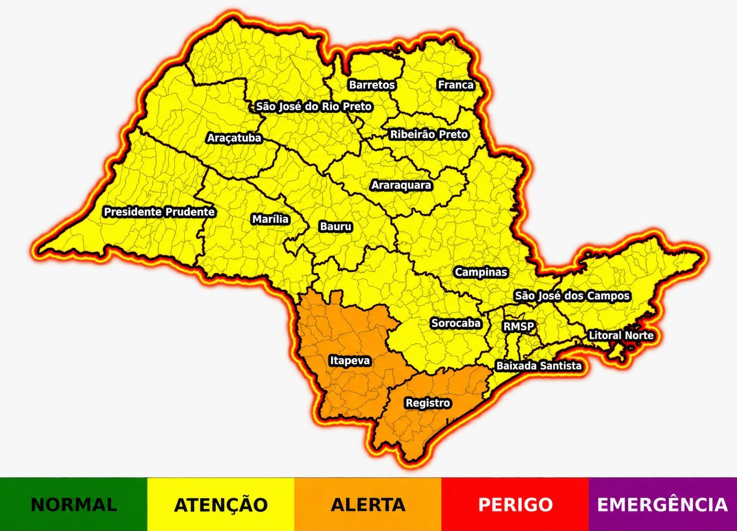 Defesa Civil alerta para chuva e ventos fortes em regiões do interior de SP a partir de domingo