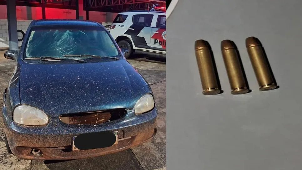 PM apreende três munições de calibre 38 em carro abordado no distrito de Porto Primavera, em Rosana