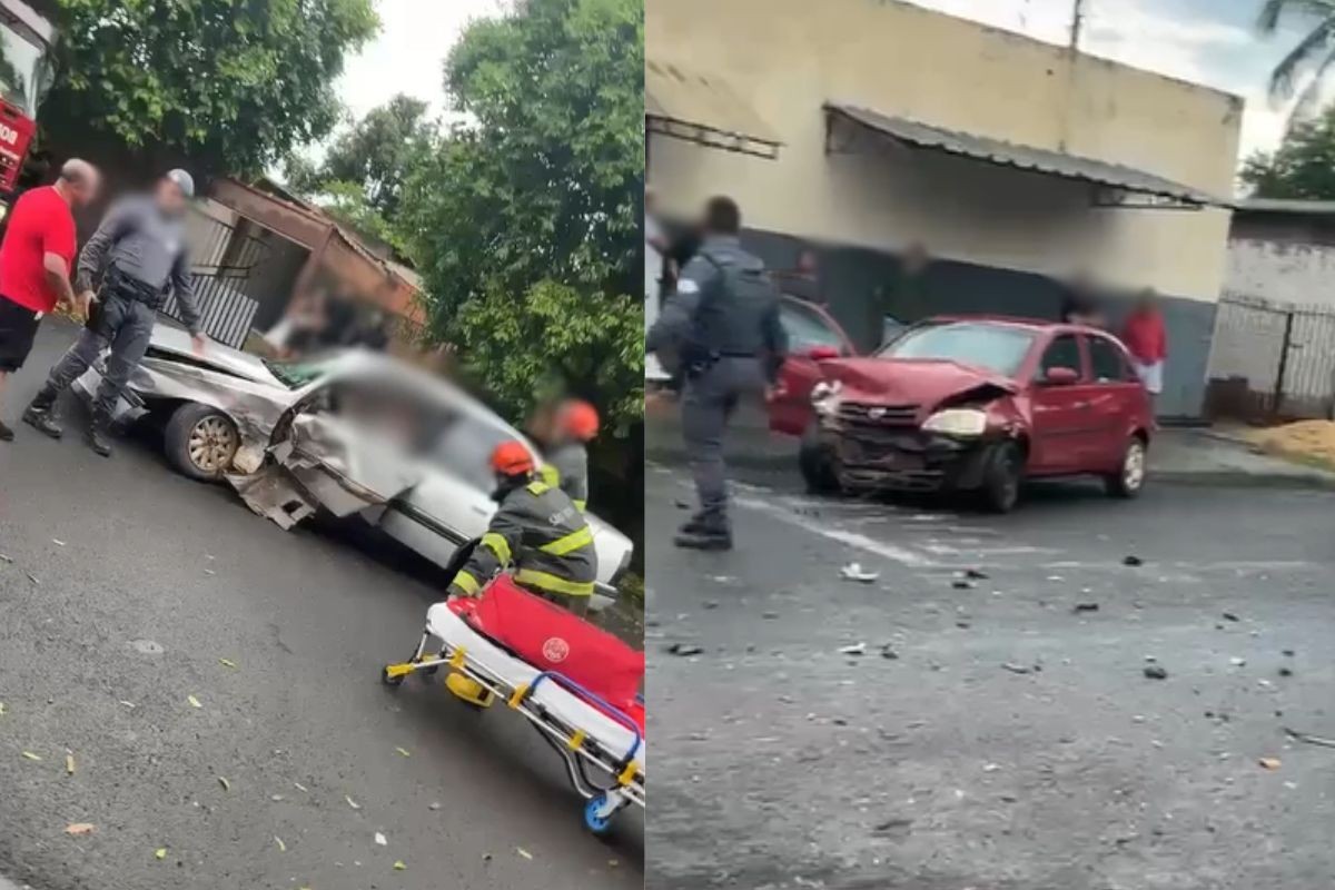 Batida entre dois carros deixa três feridos, dois em estado grave, em Teodoro Sampaio