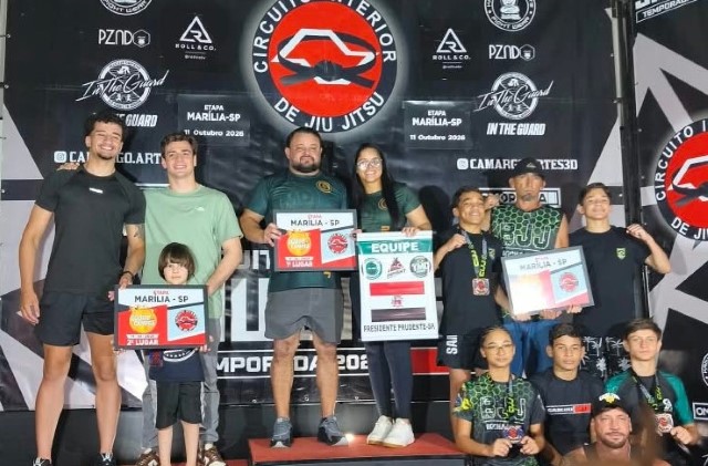 Jiu-jitsu de Prudente conquista título por equipes em competição em Marília (SP)