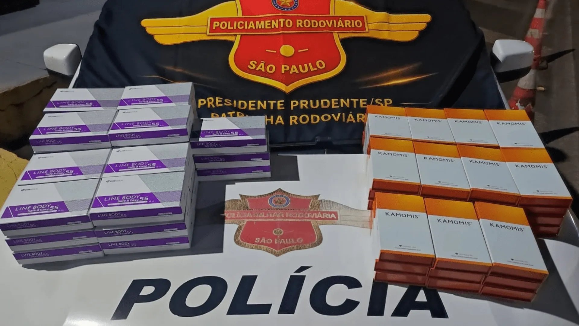 PM Rodoviária apreende carga de cosméticos avaliada em R$ 100 mil em Regente Feijó