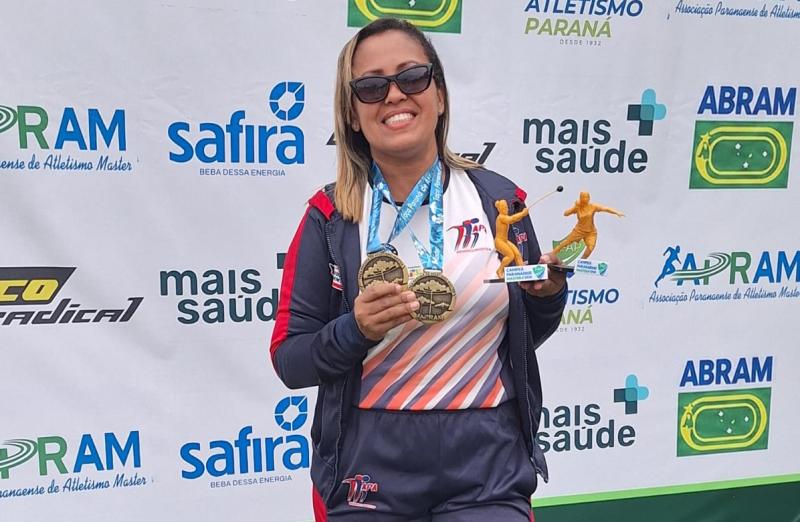 Geane Francisca Pereira vence três provas na Taça Paraná Master de Atletismo