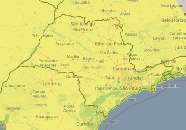 Inmet emite alerta amarelo para tempestades na região de Presidente Prudente nesta quinta-feira