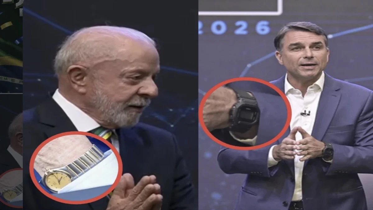 Lula usa relógio de R$ 42 mil e Flávio Bolsonaro de R$ 449 em debate na Band