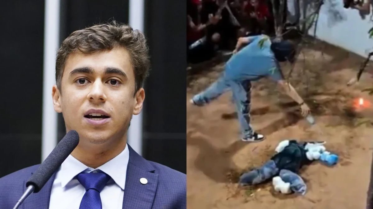 Nikolas Ferreira reage a queima de boneco de Flávio Bolsonaro no Ceará e questiona indecisos